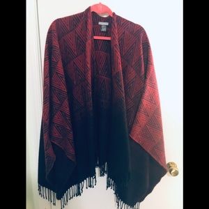 Octavia pink and navy drape cardigan sweater